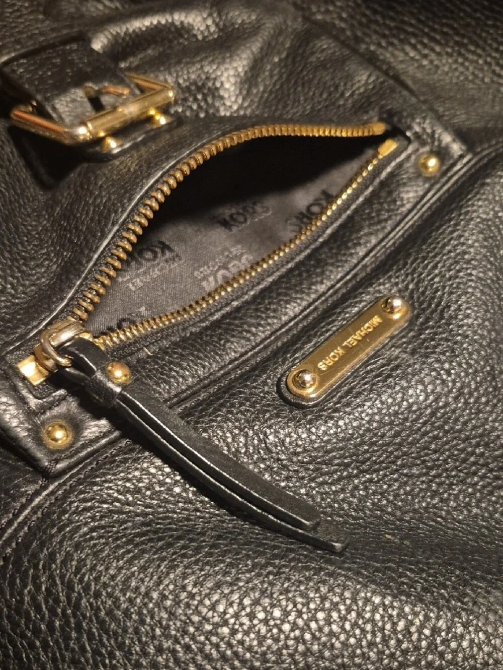 Michael Kors Black Pebbled Leather Hobo Shoulder Bag